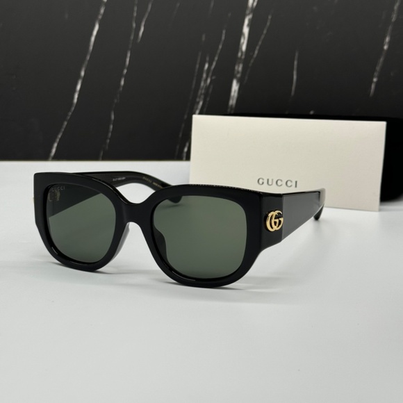 NEW GG1599SA 001 GUCCI BLACK GREY OVERSIZED WOMEN GUCCI SUNGLASSES - Picture 1 of 13